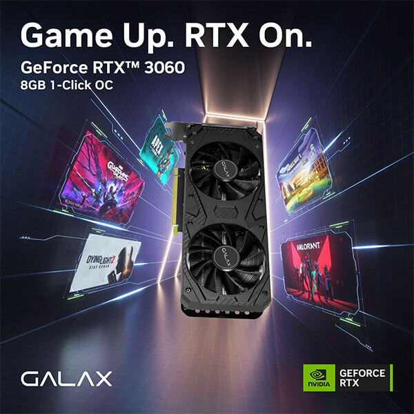 Galax RTX 3060 1-Click OC 8GB Gaming Graphics Card